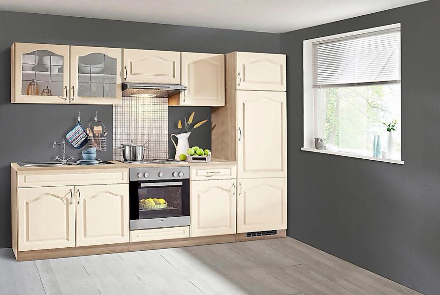 wiho Küchen Küchenzeile »Linz«, mit E-Geräten, Breite 270 cm, mit Edelstahl günstig online kaufen