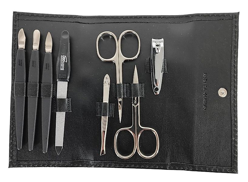 EloModa Maniküre-Etui Nagelpflege Set 8-tlg. Echtleder Etui, Maniküre Pedik günstig online kaufen