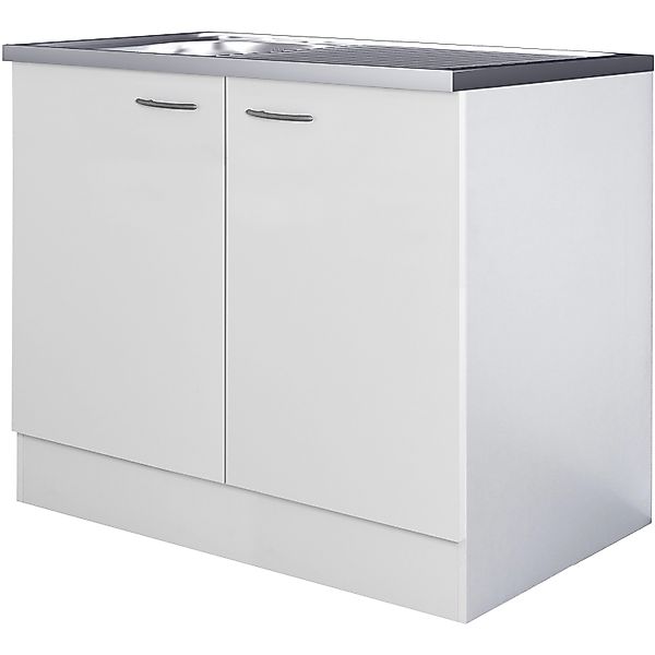 Flex-Well Classic Küchen-Komplettspüle 100 x 60 cm Wito Weiß mit Auflagespü günstig online kaufen