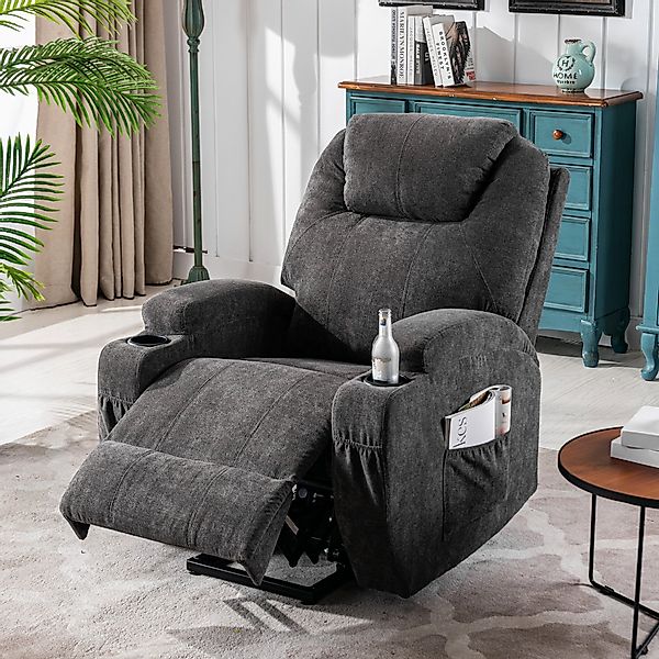 Odikalo Massagesessel verstellbar Relaxsessel, Liegesofa, Becherhalter, günstig online kaufen