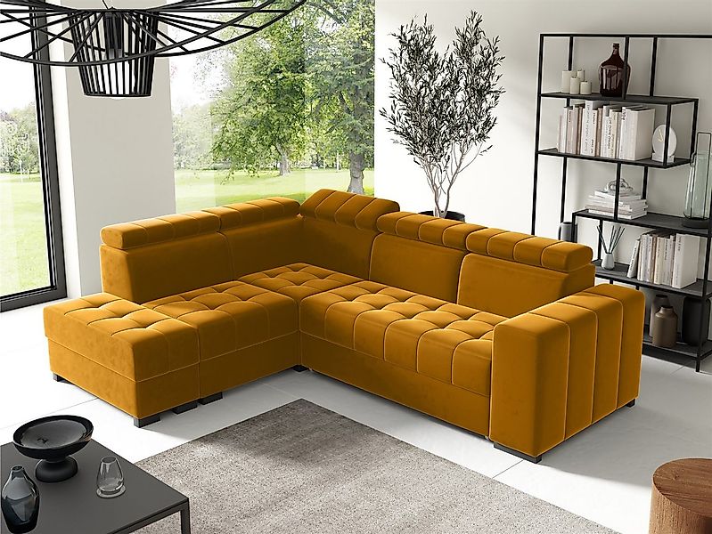 Fun Möbel Ecksofa Schlafsofa Sofa CESENA in Stoff Salvador, Ottomane Links günstig online kaufen