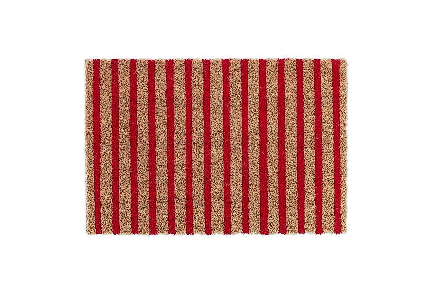 relaxdays Fußmatte Kokos Fußmatte rot-natur gestreift, Höhe: 15 mm günstig online kaufen