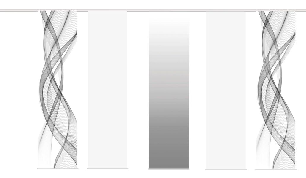 HOME WOHNIDEEN Schiebegardine Schiebegardine FERROL Grau/Multicolor, günstig online kaufen