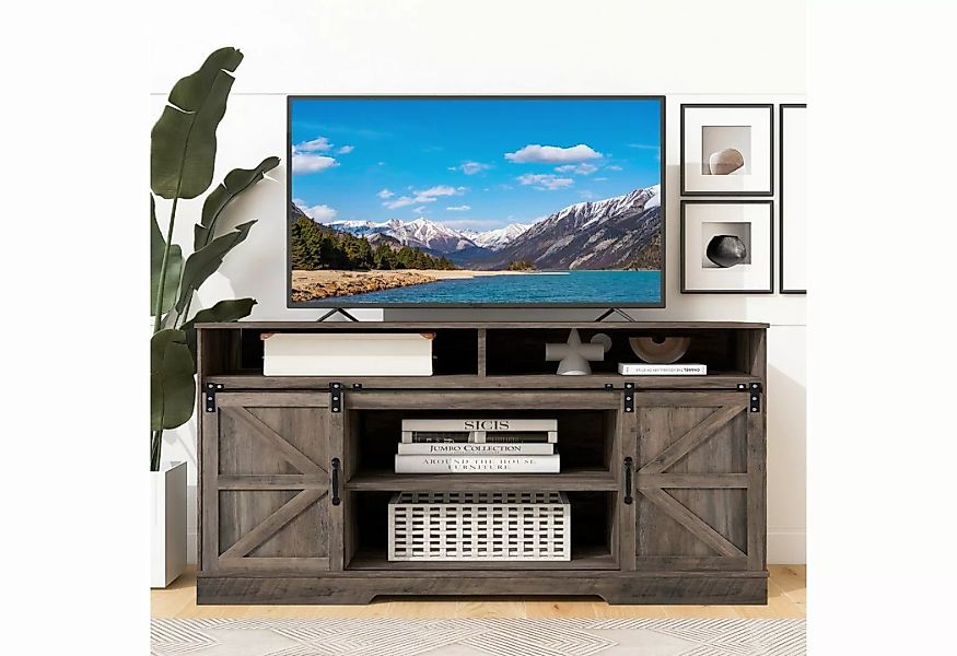 Celya TV-Schrank Sideboard mit 2 klassischen Schiebetüren 150x40x81,5CM, ru günstig online kaufen