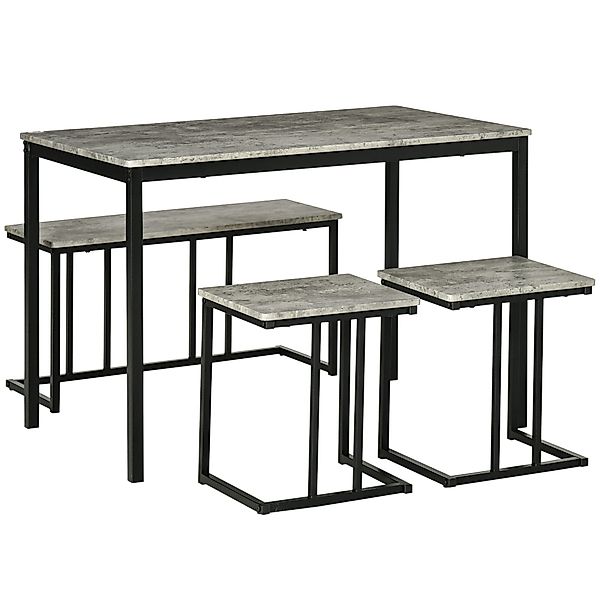 HOMCOM Essgruppe 4er-Set, mit 3 Bänken, günstig online kaufen