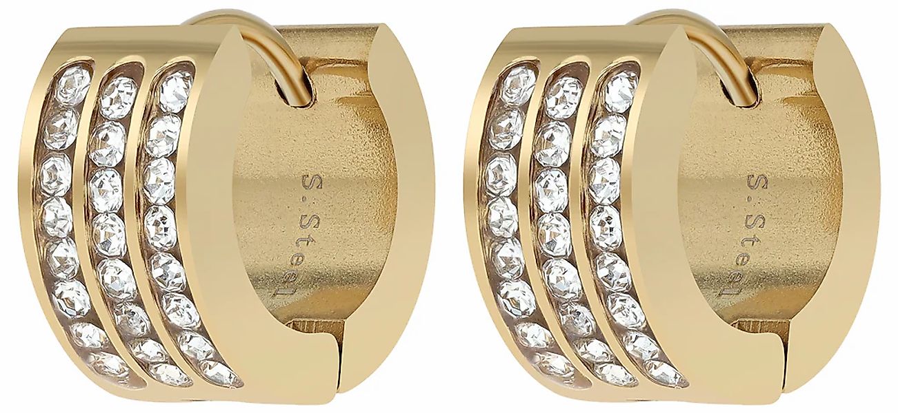 Adelia´s Klappcreolen "Damen Ohrringe – Klappcreole aus Edelstahl mit Stras günstig online kaufen