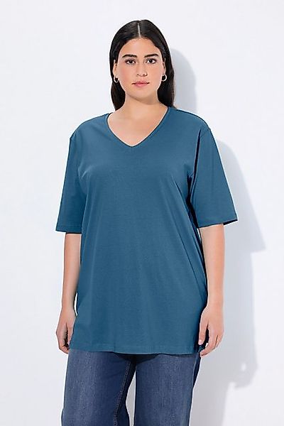 Ulla Popken T-Shirt T-Shirt V-Ausschnitt Relaxed Halbarm günstig online kaufen