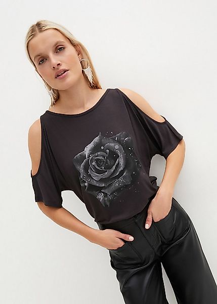 bonprix T-Shirt Cold-Shoulder-Shirt aus Viskose günstig online kaufen