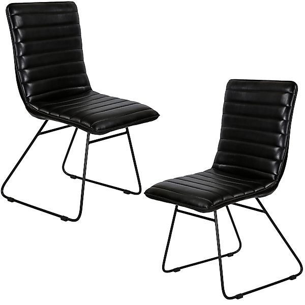 Casa Moro Esszimmerstuhl Lederstuhl schwarz Polsterstuhl günstig online kaufen