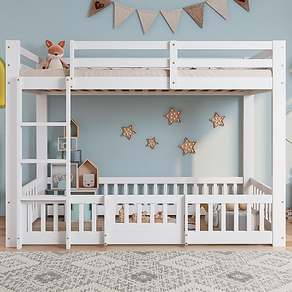 KLAM HOME Etagenbett Holzbett, Kiefer + günstig online kaufen