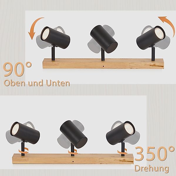 Nettlife Deckenstrahler Holz 1/2/3 Flammig GU10 günstig online kaufen