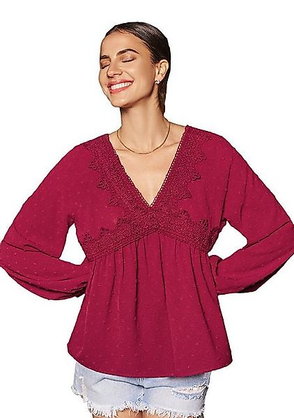 Cupshe Blusentop mit Rüschensaum und Spitzenblasen günstig online kaufen