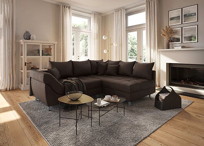 COLLECTION AB Ecksofa Joseli, mit Zier- und Rückenkissen, komfortable Schan günstig online kaufen