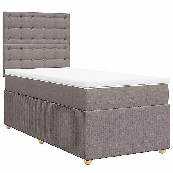 vidaXL Boxspringbett mit Matratze Taupe 90x190 cm Stoff 3291929 günstig online kaufen