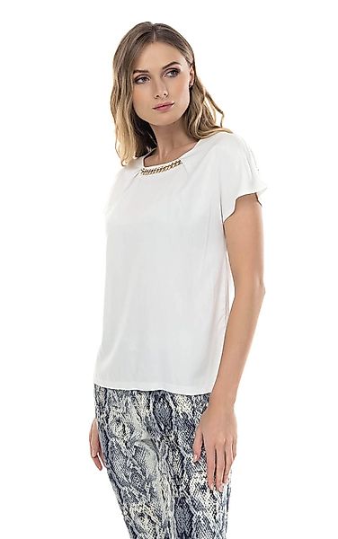 Passioni Tunikashirt T-Shirt in Weiß mit günstig online kaufen