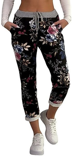 Mississhop Jogginghose Damen Hose Blumen Jogginghose Baumwolle gemustert Gr günstig online kaufen