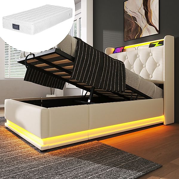 HAUSS SPOLE Polsterbett 90x200cm mit LED-Beleuchtung, günstig online kaufen