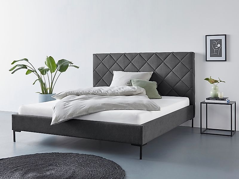 Home affaire Polsterbett "Charlott" Modernes Polsterbett mit oder ohne Latt günstig online kaufen