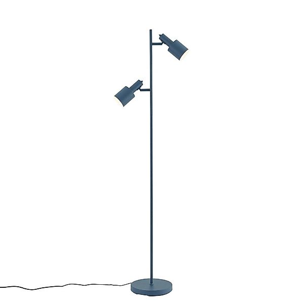Qazqa Stehlampe Stijn, ohne Leuchtmittel, E27, Blau, Modern, Metall, 2-flam günstig online kaufen