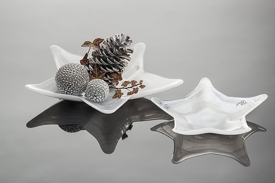 Sandra Rich Dekovase SANDRA RICH, Glasschale "ALABASTER star plate–white 22 günstig online kaufen