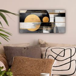 OneMillionCanvasses® Leinwandbild Panorama Abstrakt - Gold günstig online kaufen