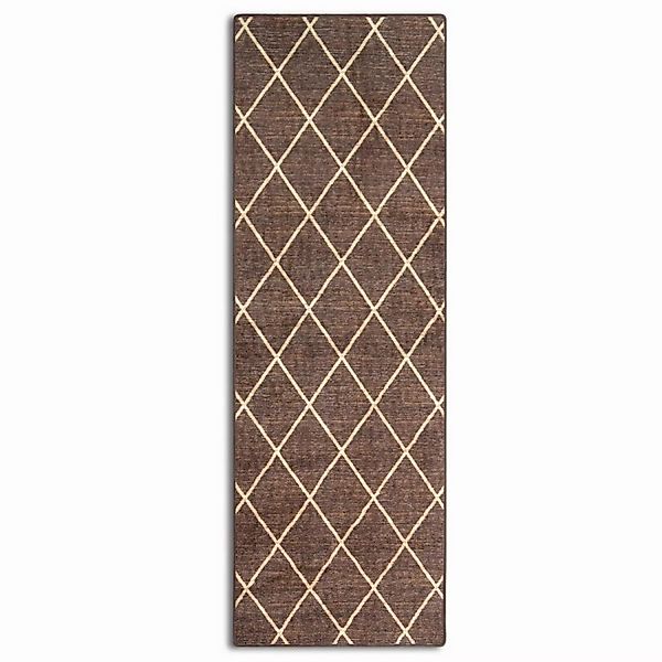 KARAT Teppichläufer Cosenza nach Maß mit Modernem Rautenmuster Braun 80 x 1 günstig online kaufen