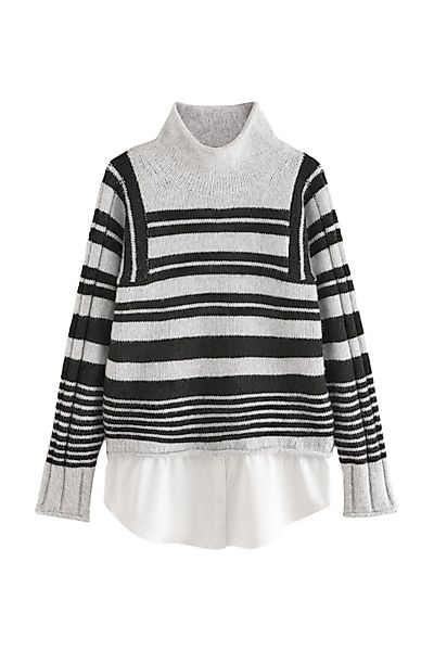 Next Strickpullover Strickpullover mit Hemdeinsatz und günstig online kaufen