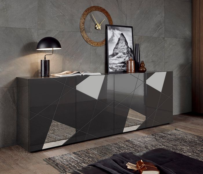 INOSIGN Sideboard "Vittoria, Breite 241 cm, 4 Türen" Fronten mit Siebdruck günstig online kaufen