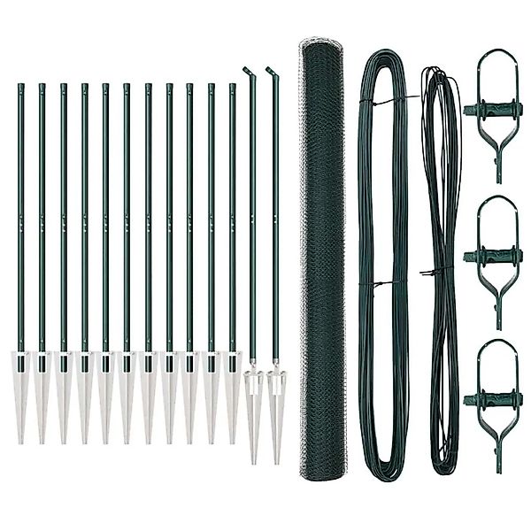 vidaXL Zaunpfosten Grün 25 x 1,5 m 13 mm Maschenweite Stahl 3353106 günstig online kaufen