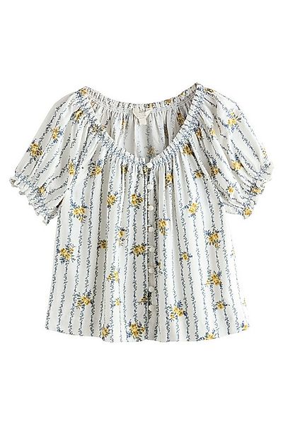 Next Carmenbluse Bardot-Oberteil mit Puffärmeln und Leinenanteil (1-tlg) günstig online kaufen