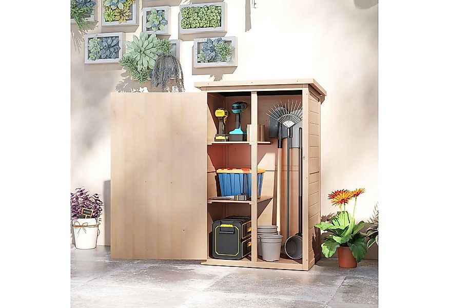 Outsunny Gerätehaus Gartenhaus, Geräteschuppen mit Regalböden, BxT: 75x56 c günstig online kaufen