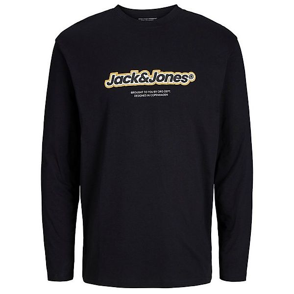 Jack & Jones Langarmshirt Große Größen Langarmshirt schwarz Frontprint Jack günstig online kaufen