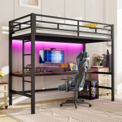 STILVORA Hochbett 90×200 Jugendbett mit matratze,Metallbett günstig online kaufen