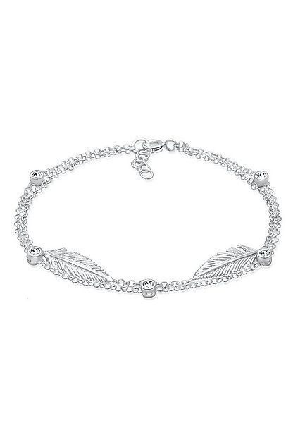 Elli Armband Feder Layer 925 Silber, mit Kristallen von Swarovski® günstig online kaufen
