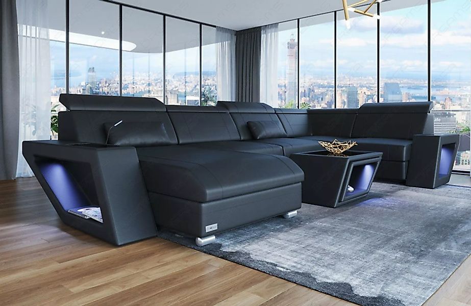 Sofa Dreams Wohnlandschaft Ledersofa Catania U Form Couch Leder Sofa, mit L günstig online kaufen