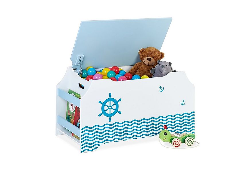 relaxdays Spielzeugtruhe mit Bücherfäch günstig online kaufen