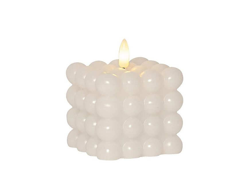 MARELIDA LED-Kerze LED Kerze Bubble Würfel Cube Kerze Echtwachs H: 9,5cm Ti günstig online kaufen
