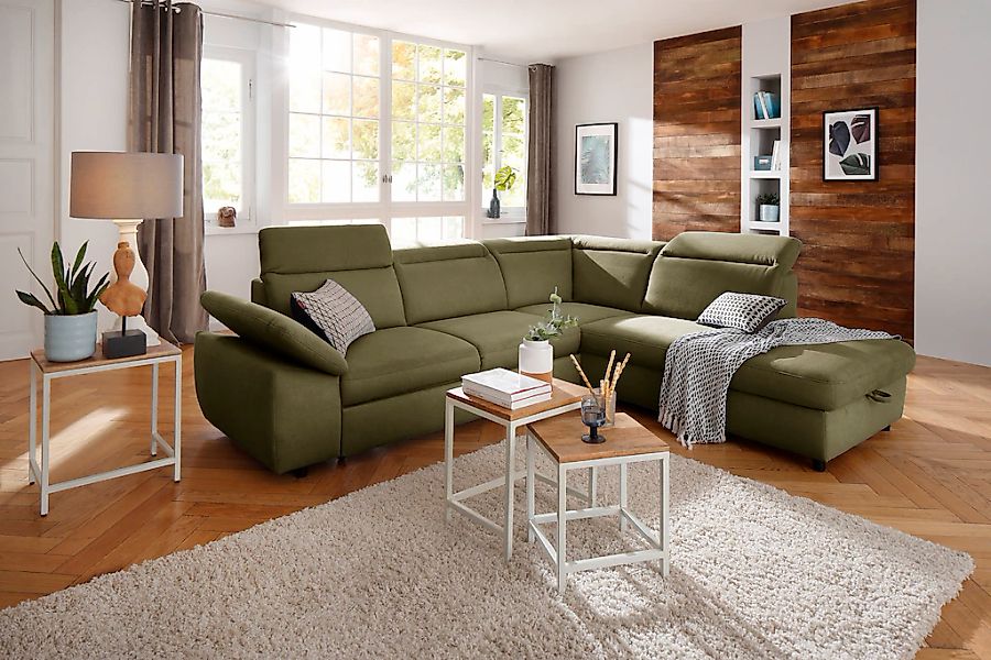 Home affaire Ecksofa "Mauritius L-Form" mit Ottomane, mit Kopfteil- und Arm günstig online kaufen