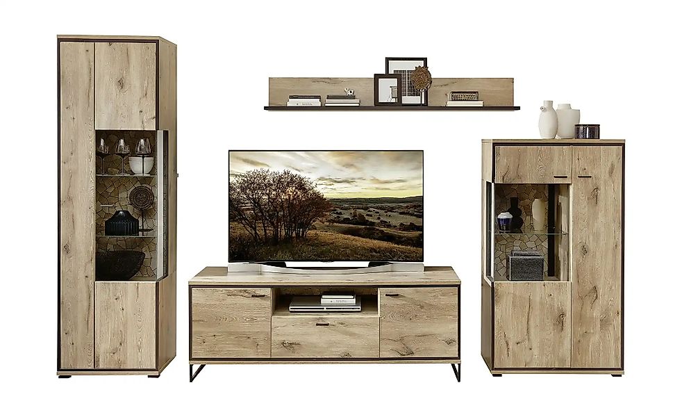 uno Wohnkombination  Ruben ¦ holzfarben ¦ Maße (cm): B: 330 H: 205 T: 49.0 günstig online kaufen