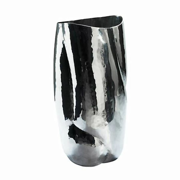 Vase Cloud TALL silber metall / Ø 21,5 x H 43,5 cm - Handgefertigt - Tom Di günstig online kaufen