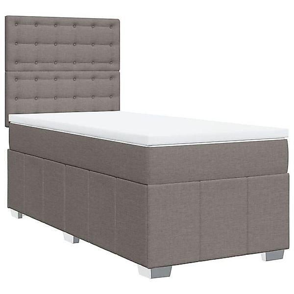 vidaXL Bett Boxspringbett mit Matratze Taupe 100x200 cm Stoff günstig online kaufen