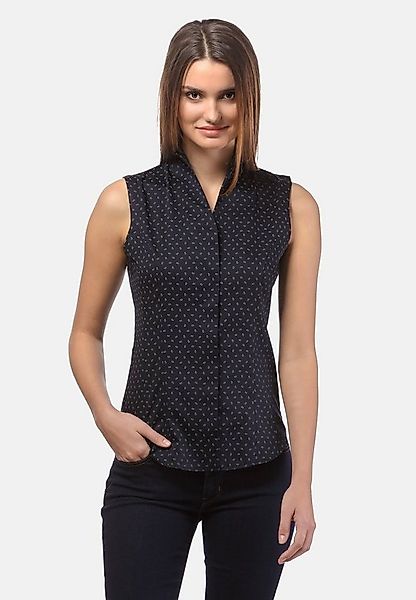 Vincenzo Boretti Klassische Bluse leicht tailliert Kelchkragen ärmellos günstig online kaufen