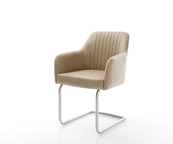 Freischwinger Greg-Flex Mikrofaser Beige Vintage Freischwinger rund Edelsta günstig online kaufen