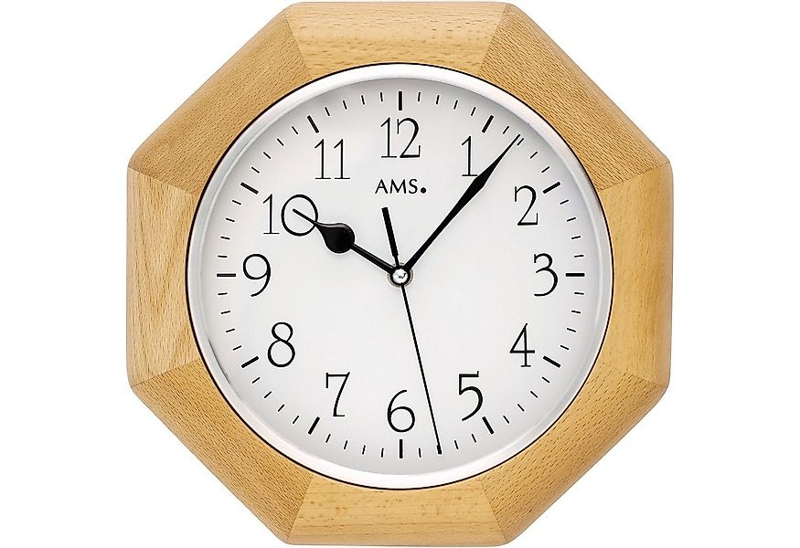 AMS Funkwanduhr F5512/18 (Quarz,Holz,Buche,Wohnzimmer,Esszimmer,Küche,Arbei günstig online kaufen