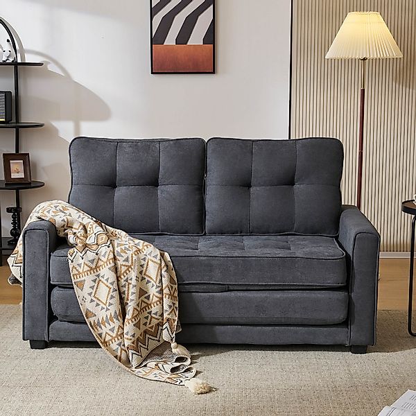 2-Sitzer Schlafsofa Modernes Design 151x75cm Sofa mit Seitentaschen Zweisit günstig online kaufen