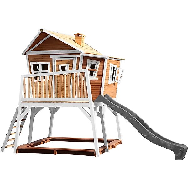 Axi Max Spielhaus Braun - Weiß mit Weißer Rutsche 193 x 432 x 288 cm günstig online kaufen