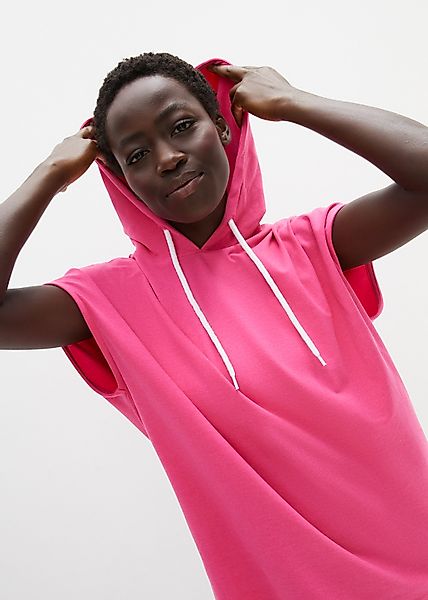 bonprix Kapuzensweatshirt, lässige Passform, Kurzarm, aus Baumwolle, Polyes günstig online kaufen