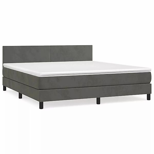 vidaXL Boxspringbett mit Matratze Dunkelgrau 180x200 cm Samt1367742 günstig online kaufen