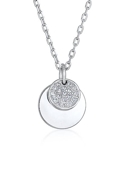 Elli Kette mit Anhänger Plättchen Kristalle günstig online kaufen