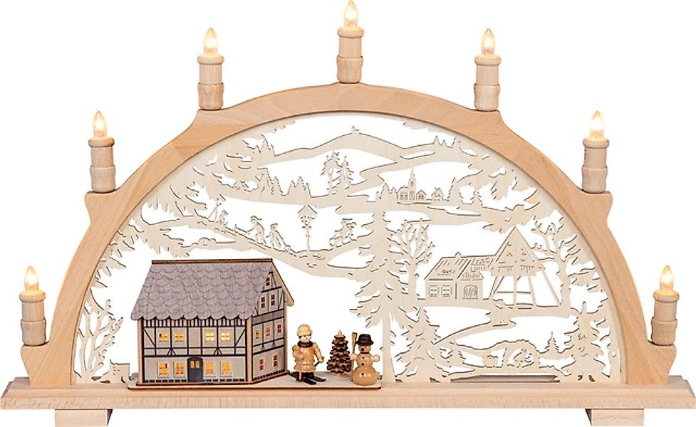 SAICO Original LED Schwibbogen »Lichterbogen, Fachwerkhaus mit Winterkinder günstig online kaufen